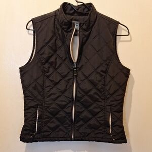 French Cuff Black Quilted Vest
